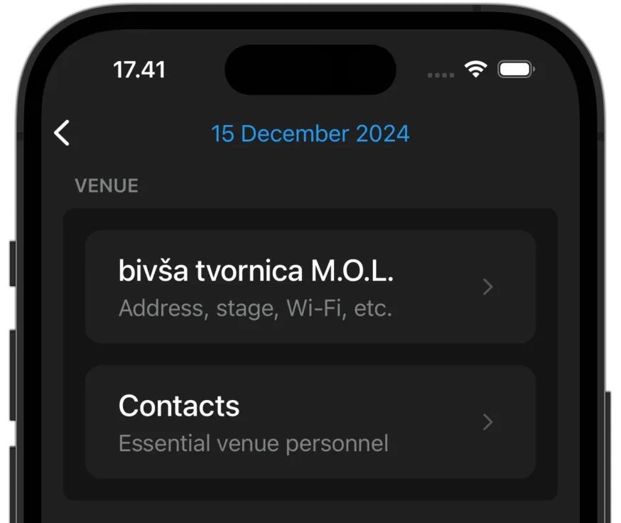 Edit venue contacts