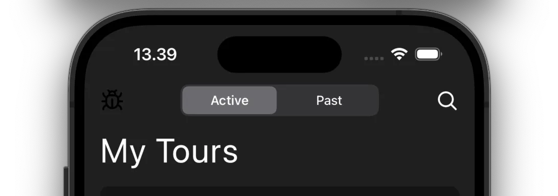 Search in mobile app