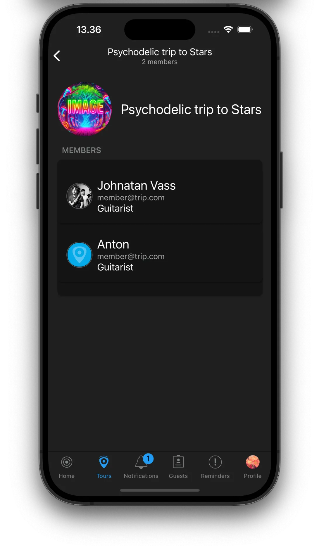 Artist view in mobile
