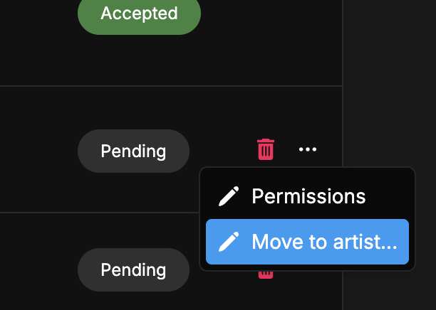 Move crew to artist